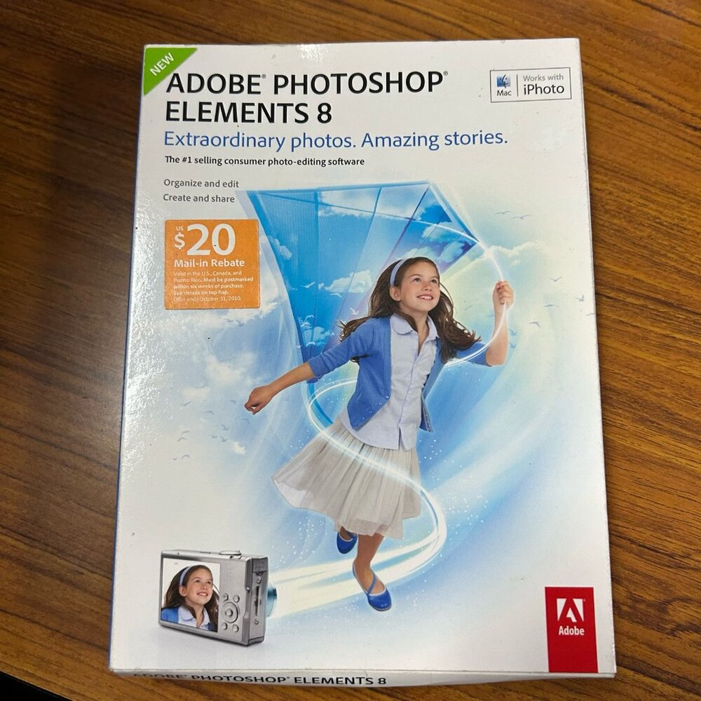 Adobe Photoshop Elements 8 Brand New - Sealed for Mac